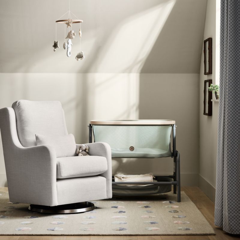 Milo Cream Nursery Swivel Glider Chair with Silver Base - image 4 of 12