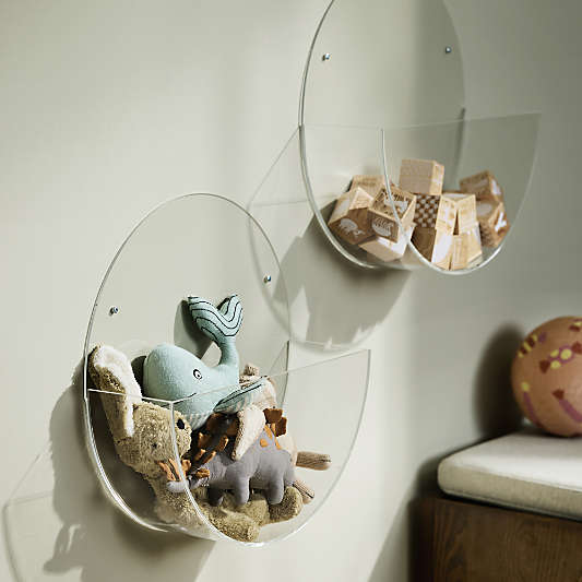 Now You See It Clear Acrylic Round Wall Baskets Set of 3