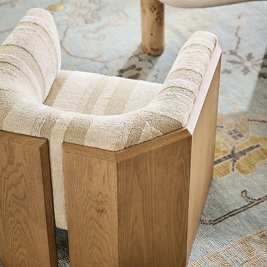 Anvers Striped Wood Accent Chair