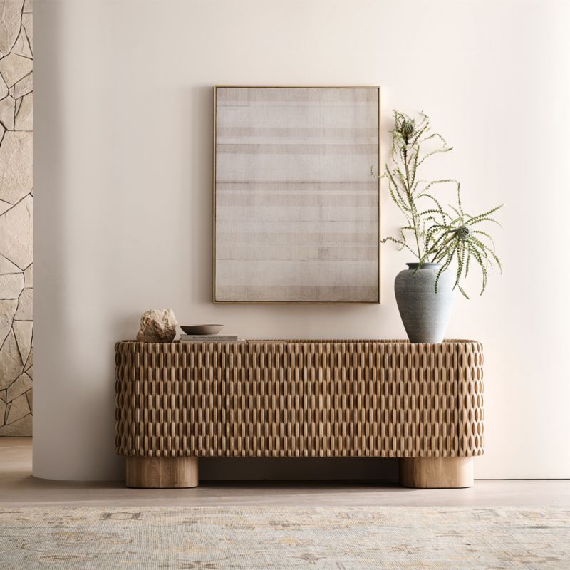 Esselen 78" White Oak Storage Media Console - image 2 of 8