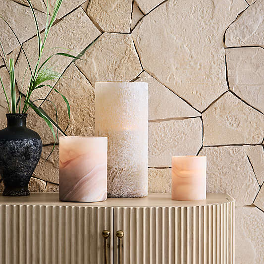 Marbled Glass Hurricane Candle Holders