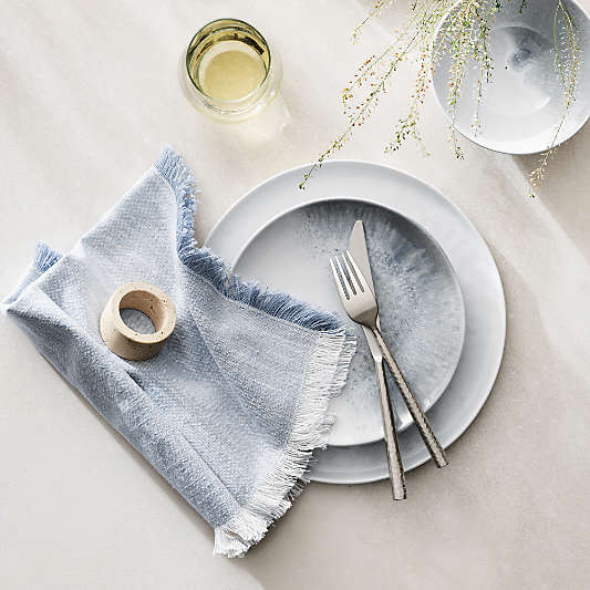 Tonal Fringe Blue Napkins, Set of 4