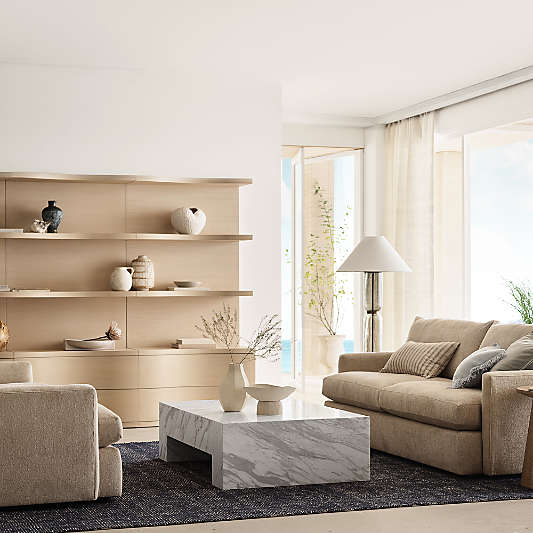 Paramount Grey & White Marble 56" Rectangular Coffee Table