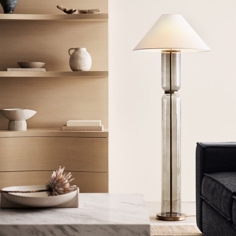 Velato Glass Floor Lamp with Blue Shade - image 2 of 10