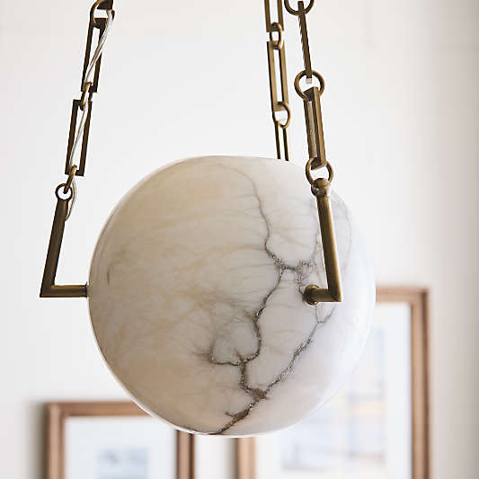 Atlas Alabaster Globe Pendant Light