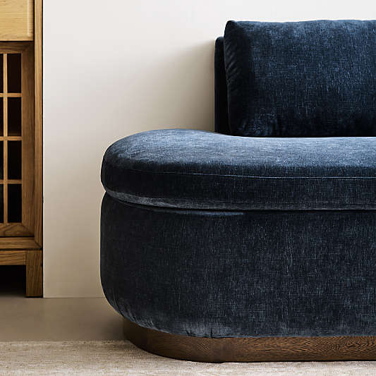 Edendale Blue Upholstered U-Shaped Storage Dining Banquette