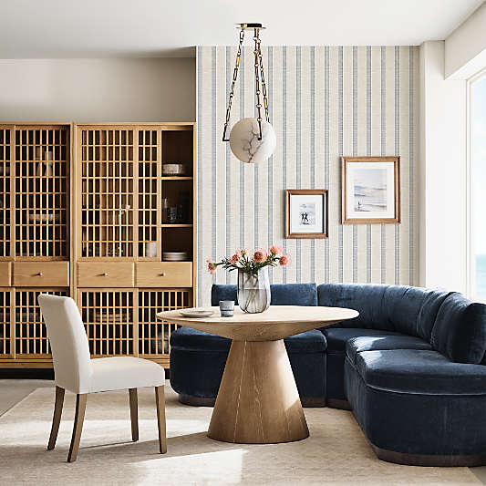 Edendale Blue Upholstered L-Shaped Loveseat Storage Dining Banquette