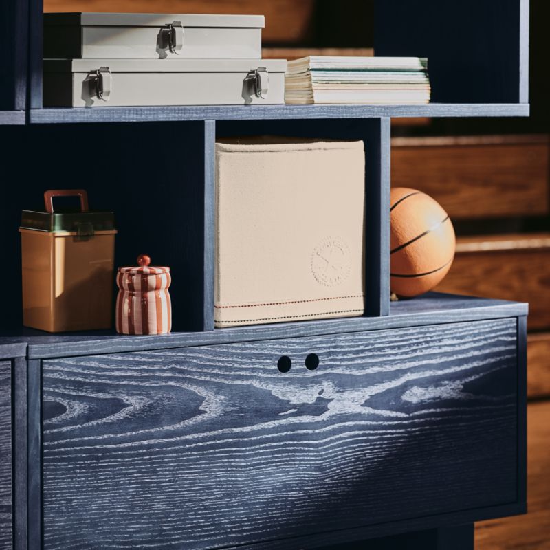 Converse Vent Whitewashed Ash and Dyed Navy Blue Wood Kids Bookcase Set with Drawer - image 4 of 9