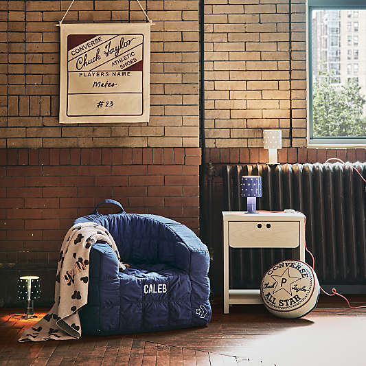 Converse Sneaker Stitch Bold Blue Organic Cotton Kids Barrel Chair