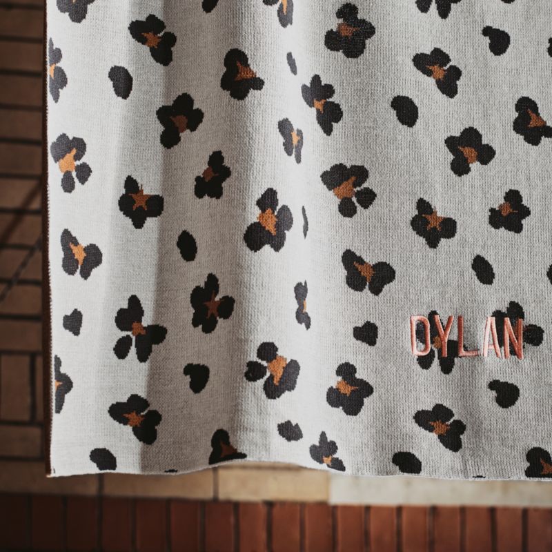 Converse Intarsia Knit Leopard Floral Organic Cotton Kids Throw Blanket - image 4 of 9