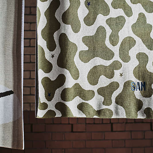 Converse Intarsia Knit Camo Organic Cotton Kids Throw Blanket