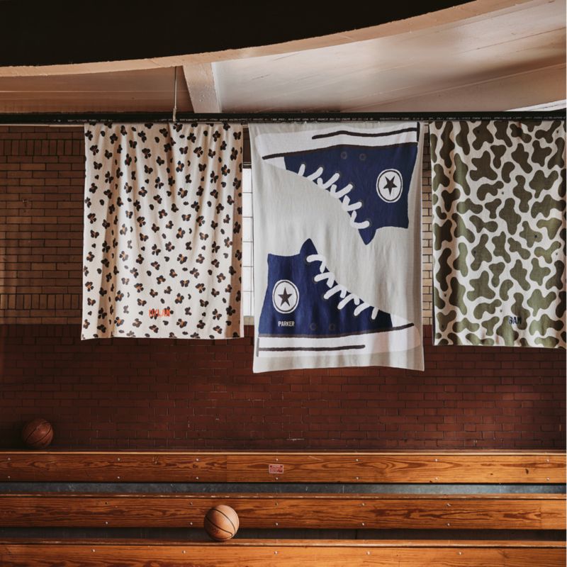 Converse Intarsia Knit Leopard Floral Organic Cotton Kids Throw Blanket - image 3 of 9