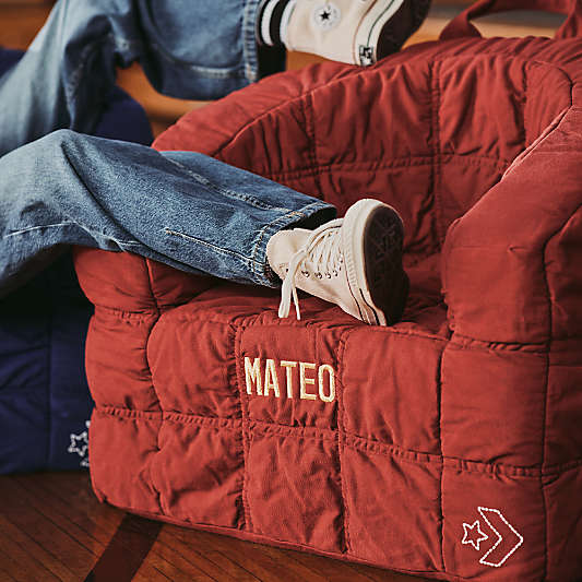 Converse Sneaker Stitch Vivid Red Organic Cotton Kids Barrel Chair