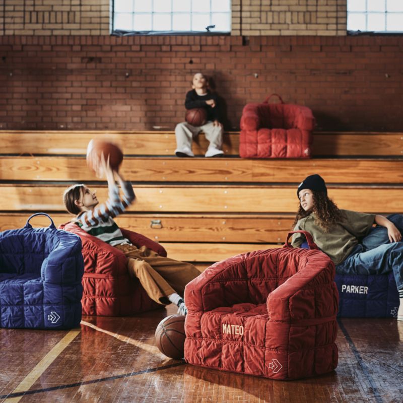 Converse Sneaker Stitch Vivid Red Kids Barrel Chair Cover - image 1 of 8