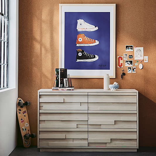 Converse Full Court 53" Sunwashed Ash Wood Wide Kids Dresser