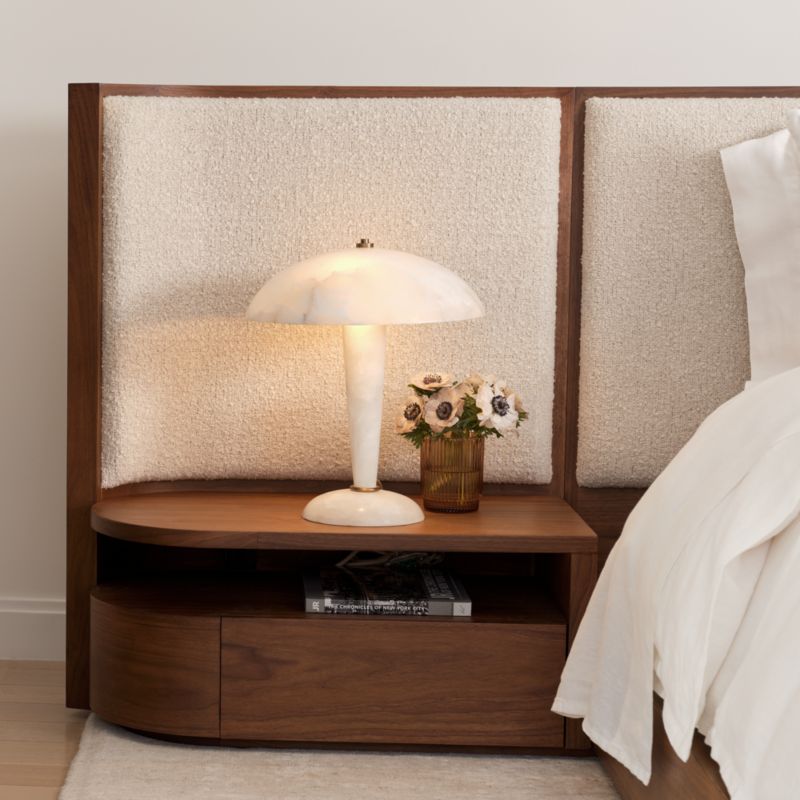 Milano Walnut Wood Upholstered King Bed with Nightstands - image 6 of 13