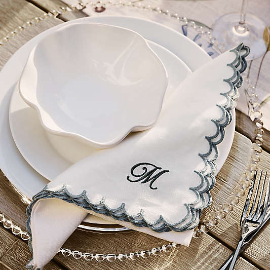 Mini Scallop Napkins, Set of 4