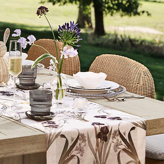 Spring Floral Printed 120" Linen Table Runner