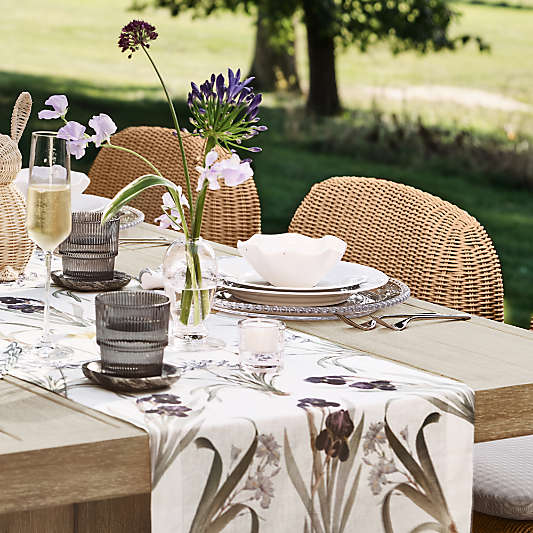 Spring Floral Printed 120" Linen Table Runner