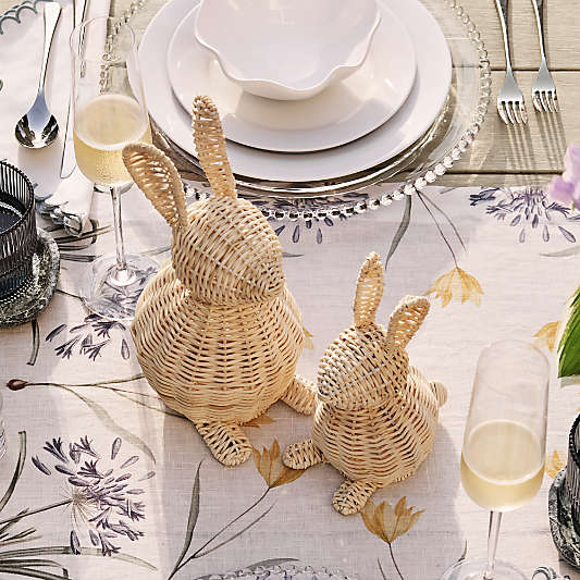 Small Rattan Bunny Decorative Sculpture
