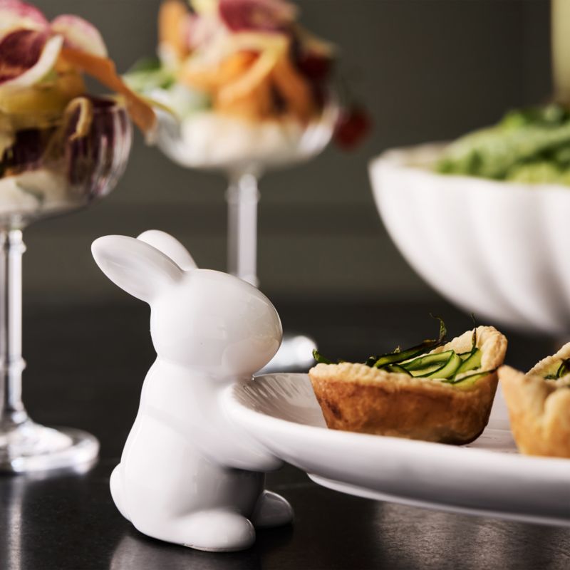 White Ceramic Bunny Platter - image 1 of 7