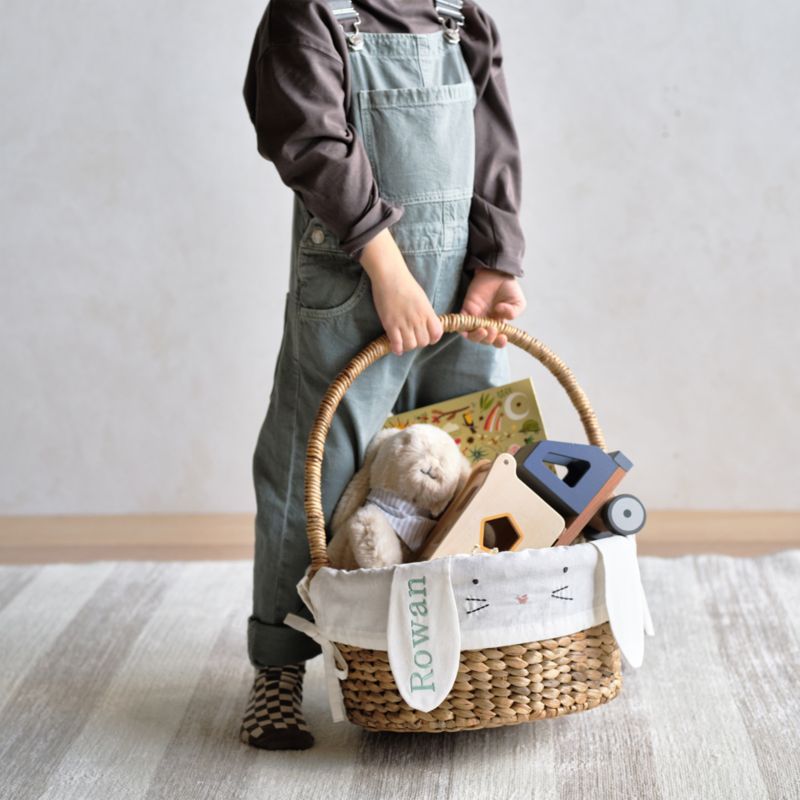 Bunny Face Alabaster Ivory Kids Easter Basket Liner - image 1 of 7