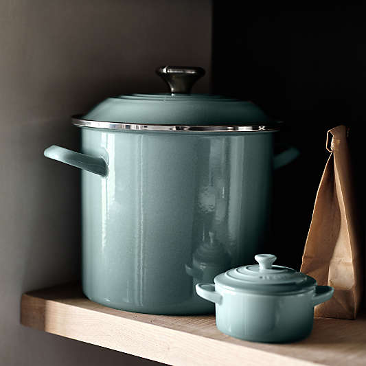 Le Creuset ® 8-Qt. Sea Salt Enameled Stockpot with Stainless Steel Knob