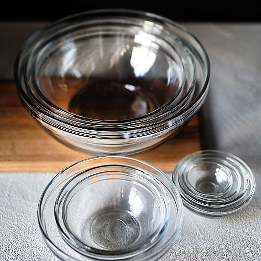 Anchor Hocking Glass Mixing Bowls, Set Of 10