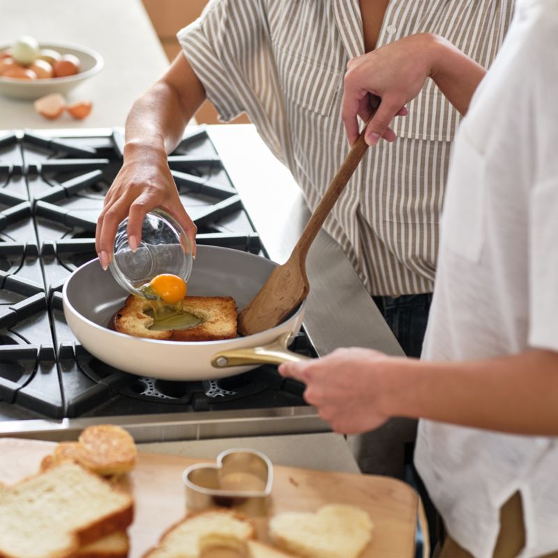 Caraway ® Cream Ceramic Non-Stick 12-Piece Cookware Set with Gold Hardware - image 2 of 10