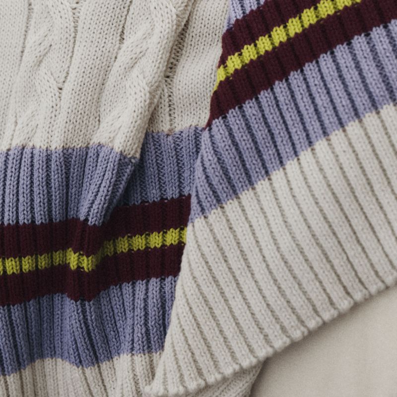 Tennis Sweater Pampas Ivory Stripe 55" x 70" Kids Throw Blanket by Venus Williams - image 3 of 9