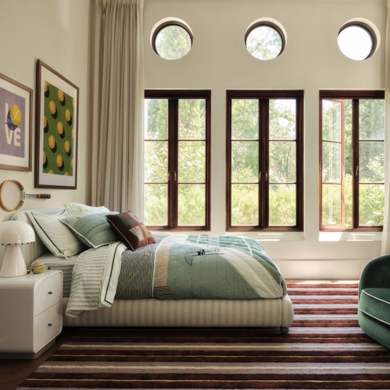 Winner Classic Wide Stripe Upholstered Twin Kids Bed by Venus Williams - image 3 of 6