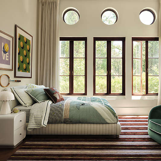 Winner Classic Wide Stripe Upholstered Kids Bed by Venus Williams