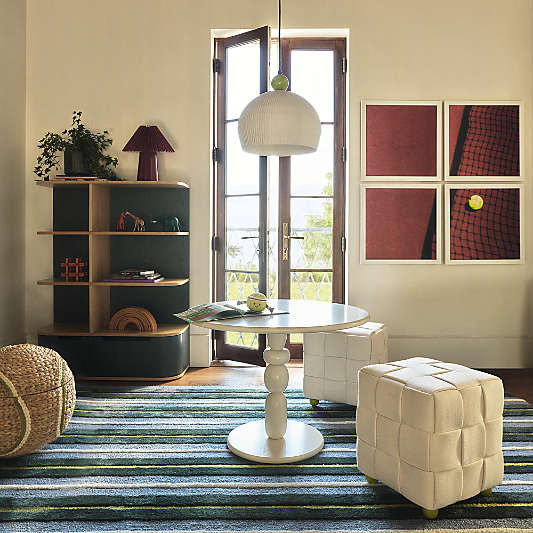 Preppy Stripe Navy Performance Kids Area Rug by Venus Williams