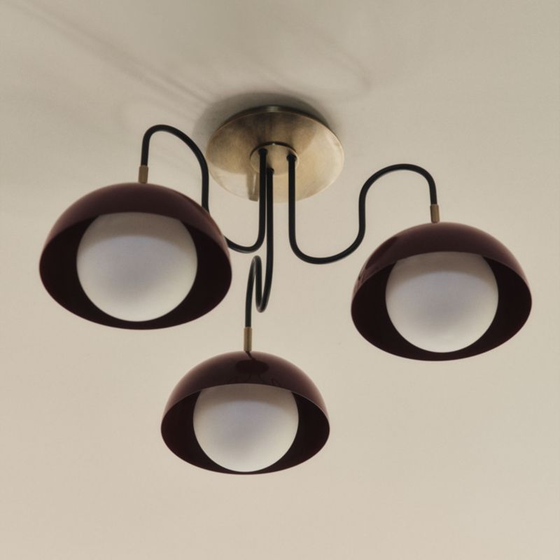 Grand Slam Lob Enamel and Brass Maroon Kids Ceiling Light by Venus Williams - image 1 of 5