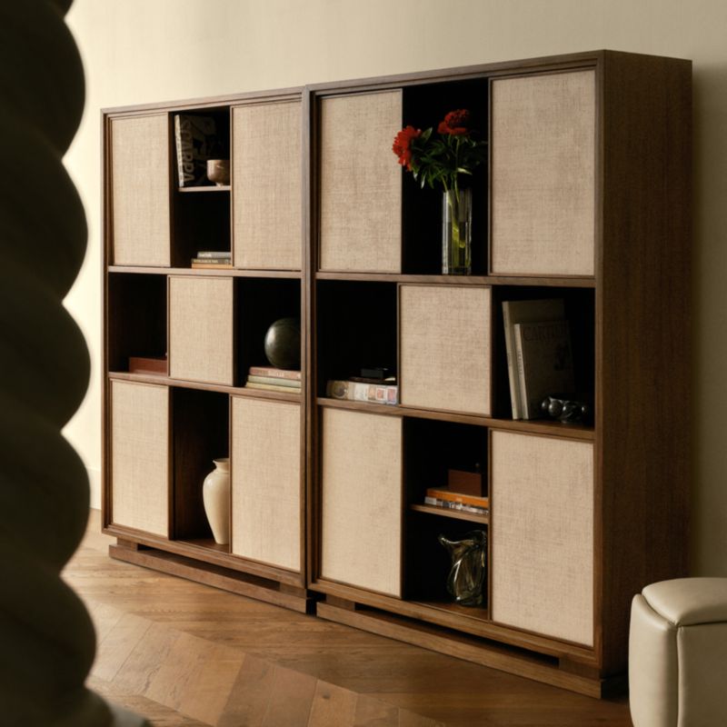 Centre Court 54" Walnut and Grasscloth Storage Cabinet by Venus Williams - image 2 of 8