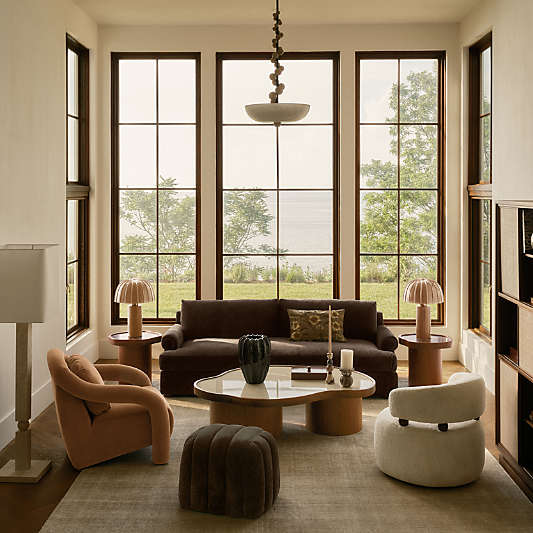 Roland 60" Natural Walnut and Tadelakt Coffee Table by Venus Williams
