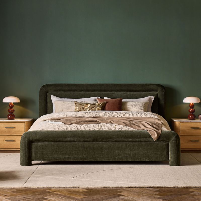 Meadows Olive Upholstered King Bed by Venus Williams - image 2 of 10