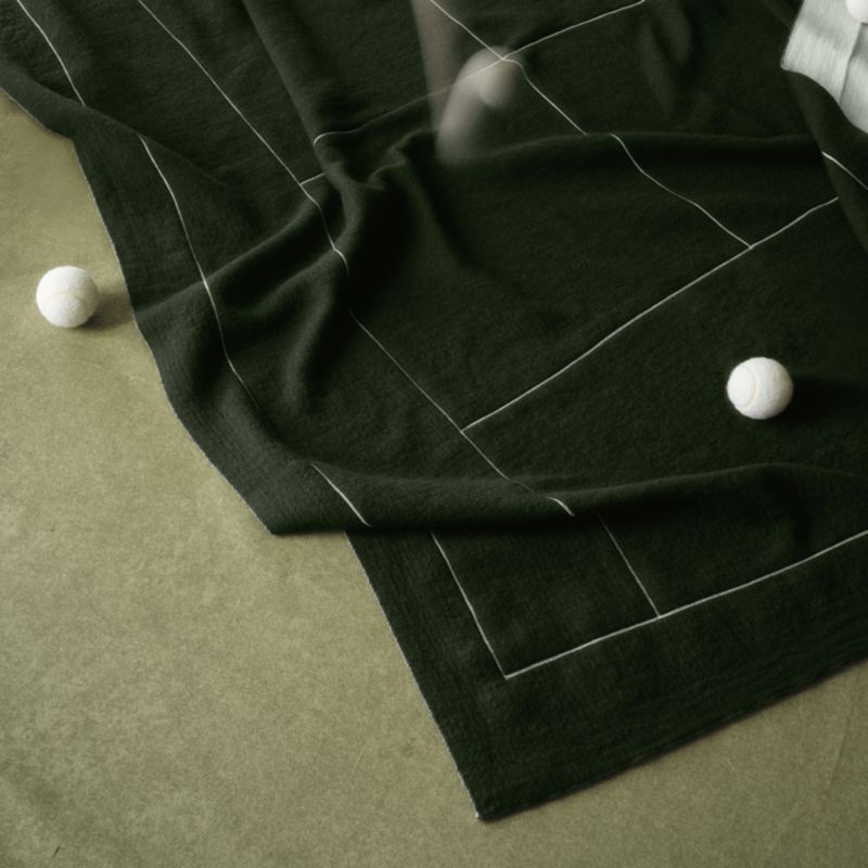 Courtside Merino Wool 70"x55" Ficus Green Throw Blanket by Venus Williams - image 1 of 8