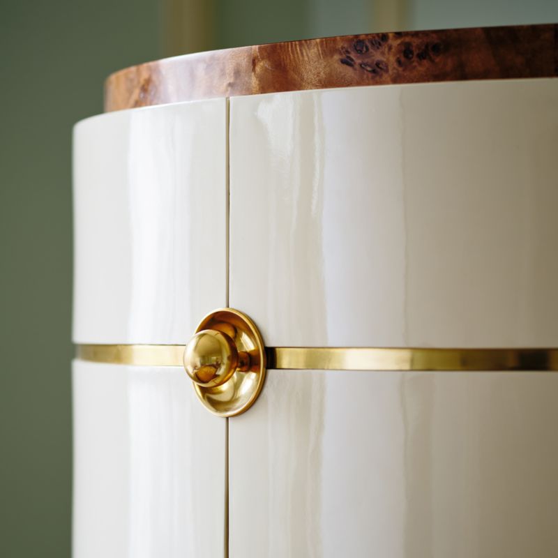 Arlo Burl Wood & Brass 34" Gloss Lacquer Bar Cabinet by Laura Harrier & Tiffany Howell - image 5 of 13