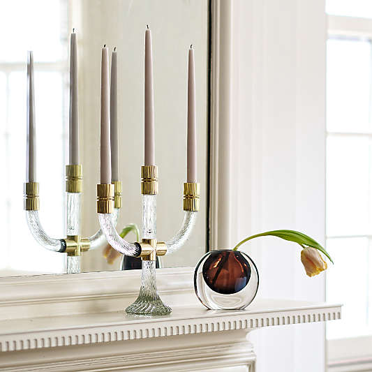 Cognac Small Brown Glass Vase 5" by Laura Harrier and Tiffany Howell