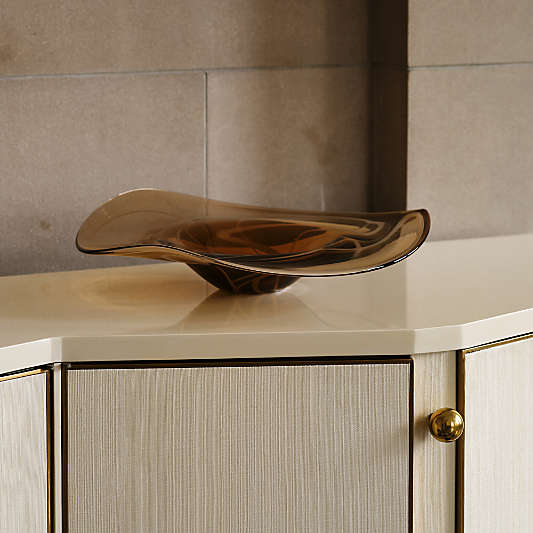 Elsa Asymmetrical Glass Decorative Bowl by Laura Harrier and Tiffany Howell