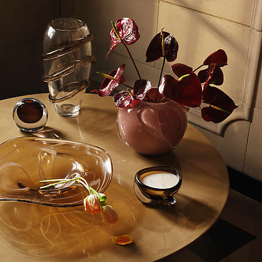 Rose Tinted Round Glass Vase 9" by Laura Harrier and Tiffany Howell