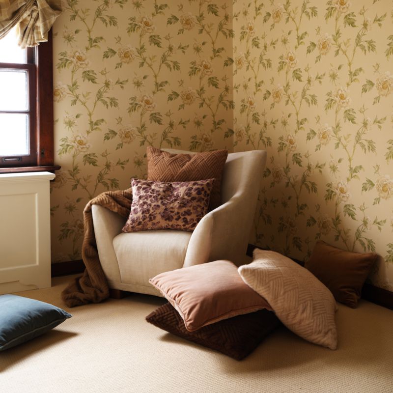 Soft Focus Organic Cotton Velvet 20"x20" Warm Rose Throw Pillow with Down-Alternative Insert by Laura Harrier and Tiffany Howell - image 4 of 5