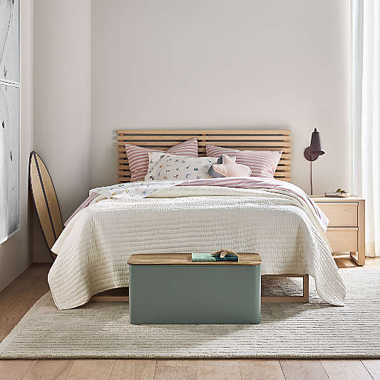 Comfy Tee Wildflower Purple Stripe Organic Cotton Jersey Kids Pillow Sham