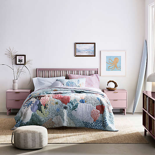 Classic Lilac Rose Wood Kids Bed