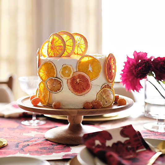 Madeira Oak Wood Cake Stand with Glass Lid
