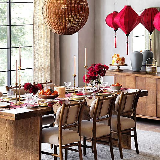 Pierre 82"-101" Light Brown Oak Wood Extendable Dining Table