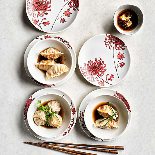 Lunar New Year Stoneware Appetizer Plates, Set of 10