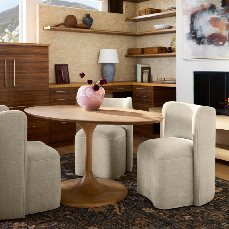 Nero 60" Natural Wood Oval Bistro Dining Table - image 2 of 11