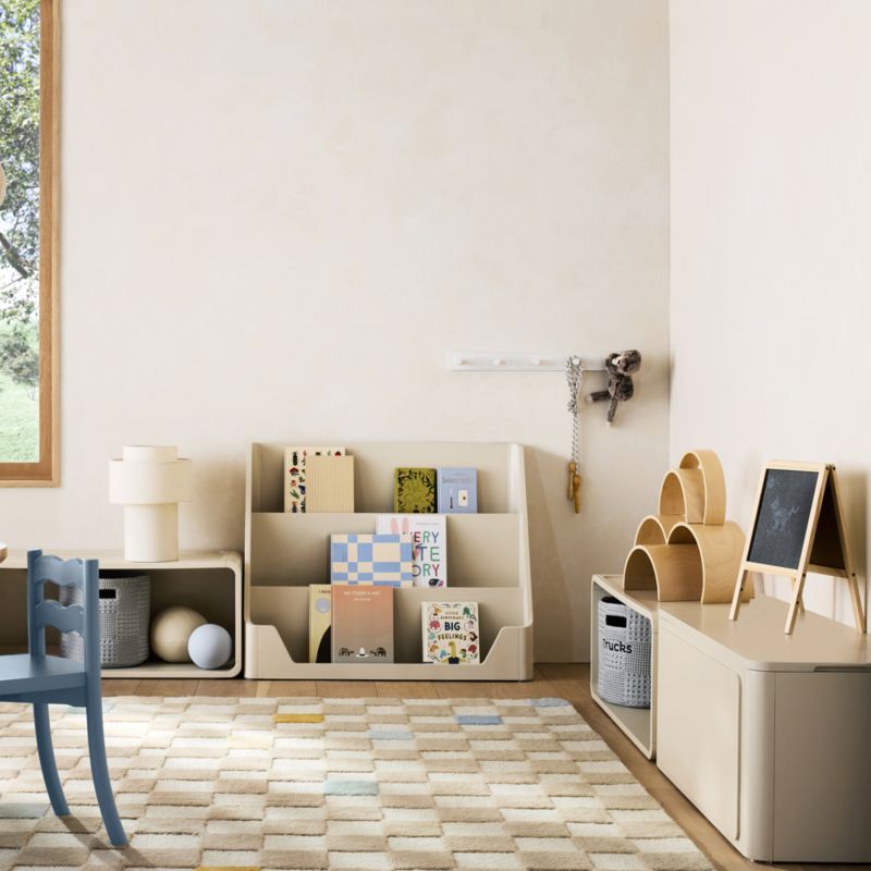 Scout Linen Wood Kids Low Bookcase - image 2 of 6